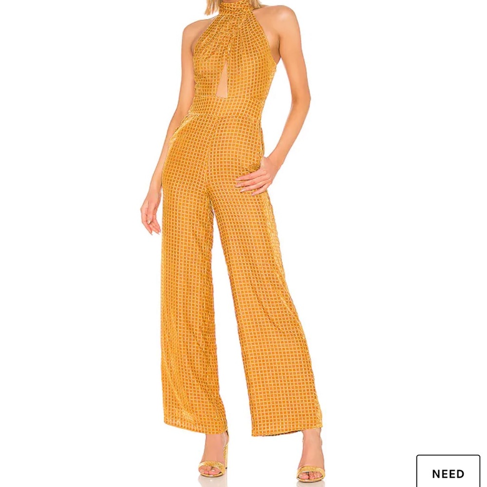 RELIST - REVOLVE Karen Jumpsuit Golden Yellow House of Harlow 1960 small